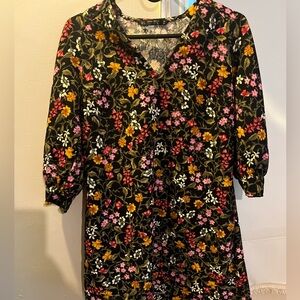 Zara Dark Florals Mini Shift Dress